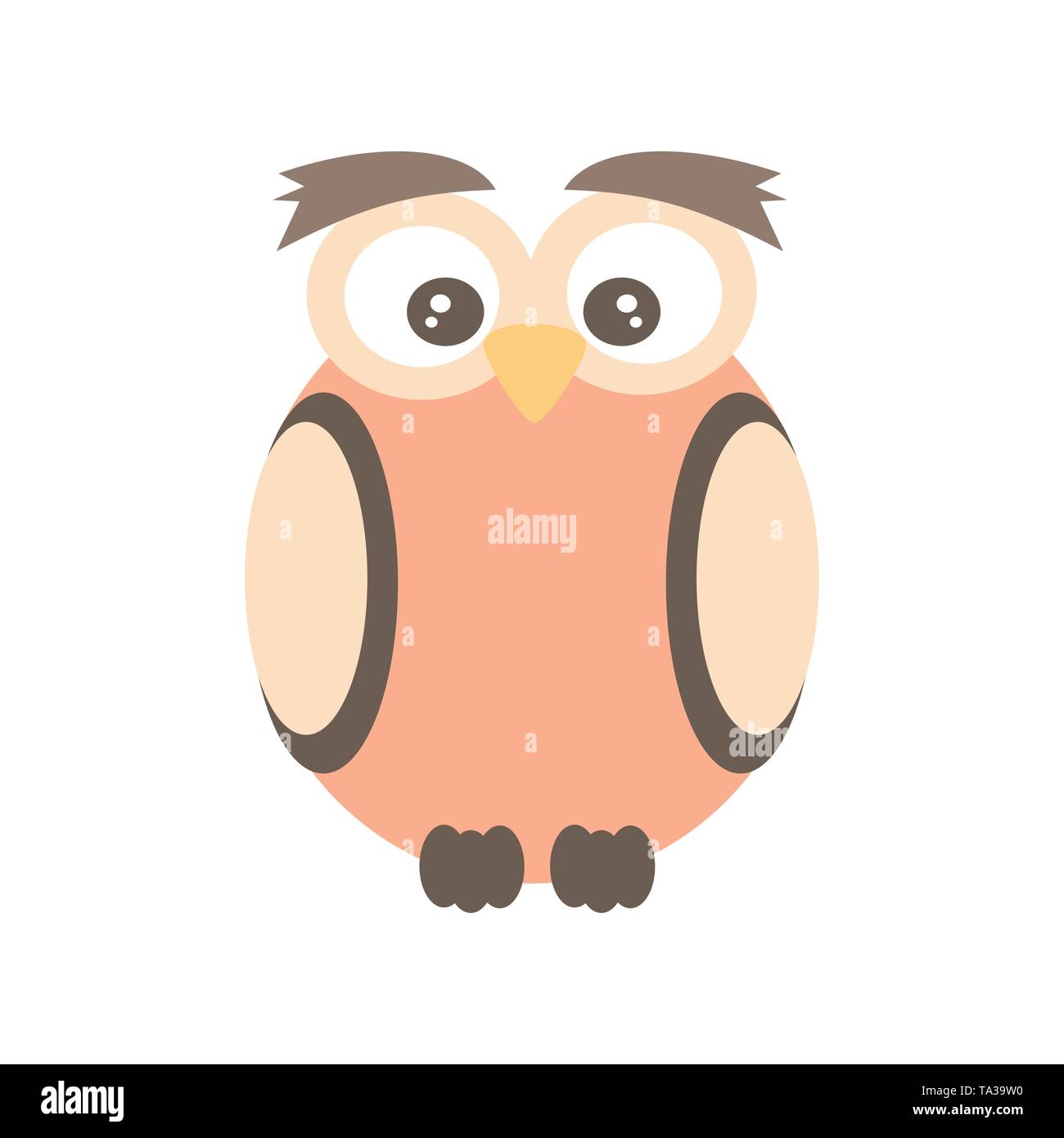 cute cartoon owl isolated on white background vector illustration Stock ...