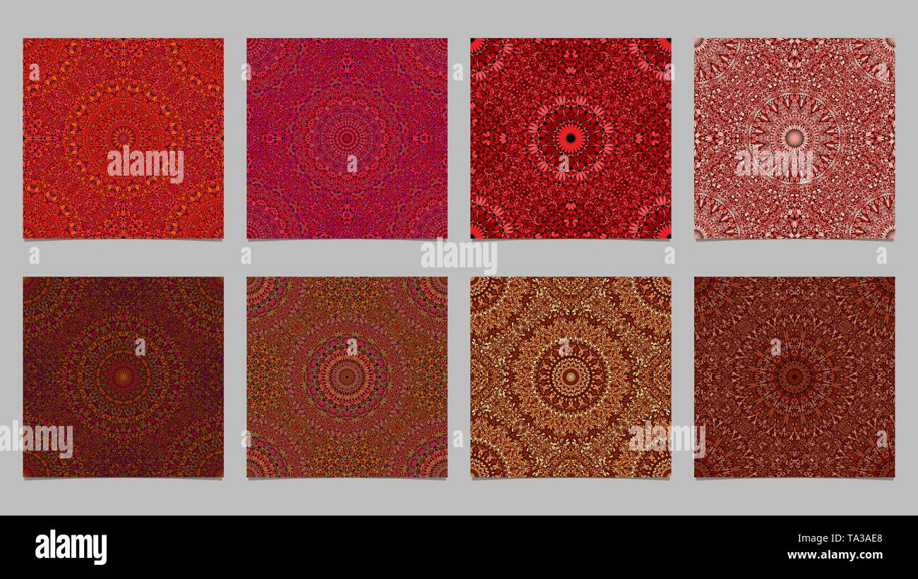 Bohemian seamless abstract garden mandala pattern background set Stock Vector