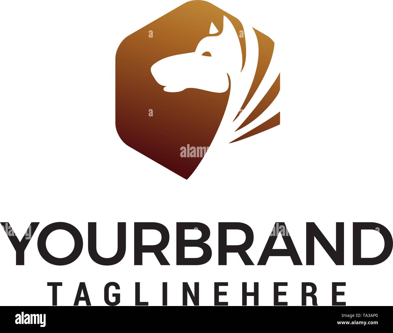 head horse logo design concept template vector Stock Vector