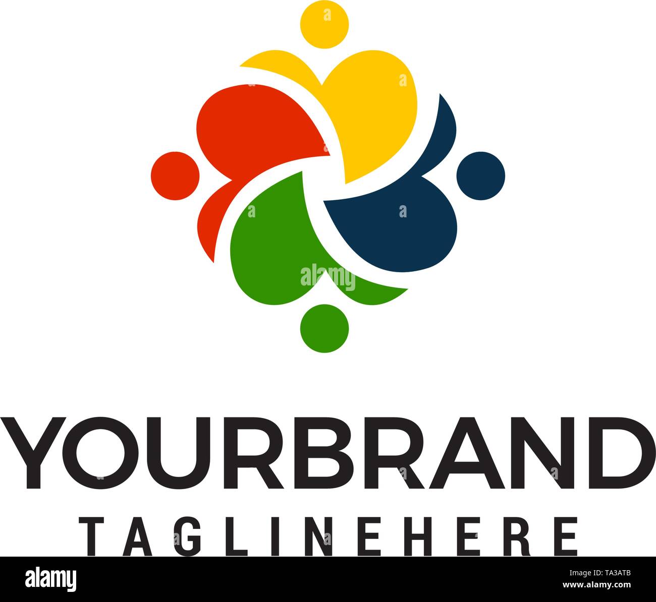 heart people logo design concept template vector Stock Vector Image ...