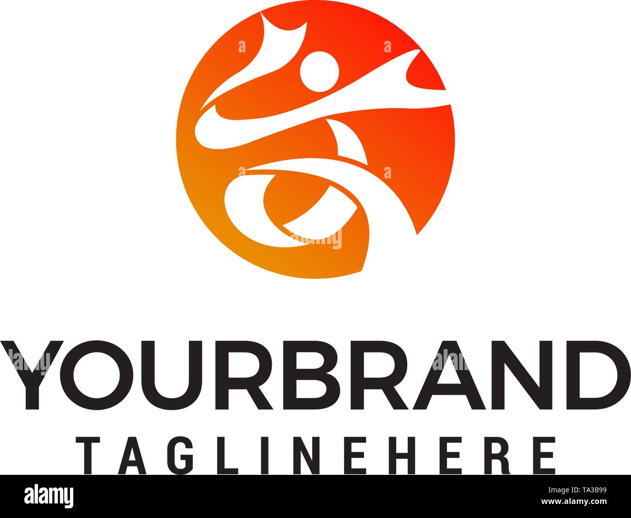 people sport logo design concept template vector Stock Vector
