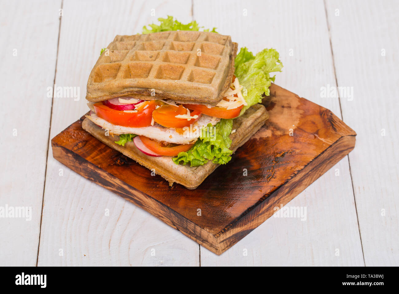 Wafer dish, breakfast, lunch Stock Photo