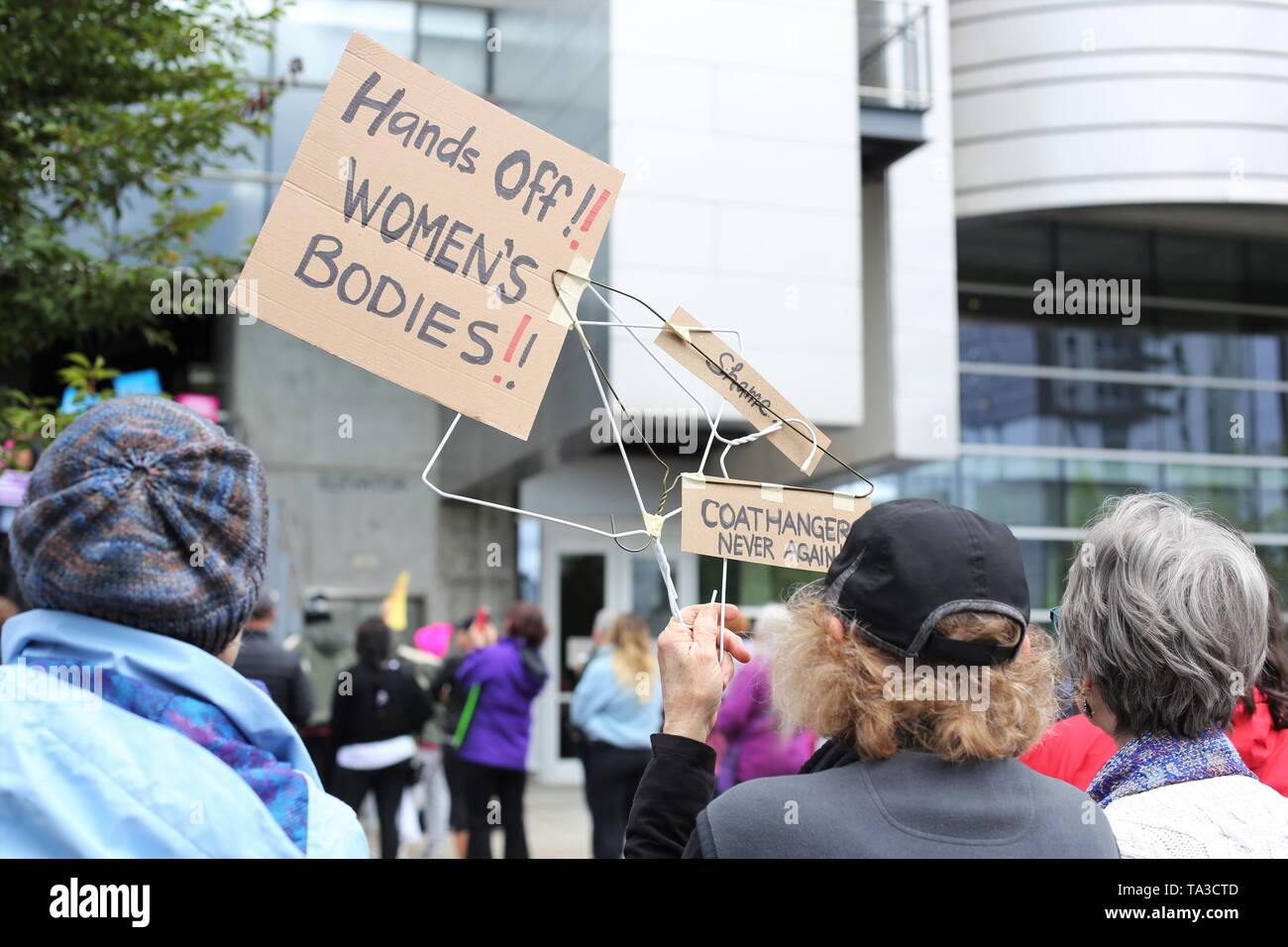 Bloody Wire Coat Hanger Reminder Of Unsafe Abortion Stock Photo