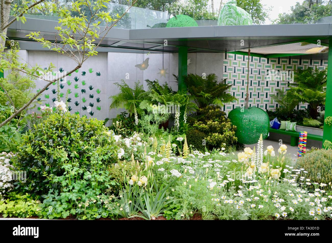 The Greenfingers Charity Garden at the 2019 rhs chelsea flower show in london england Stock Photo