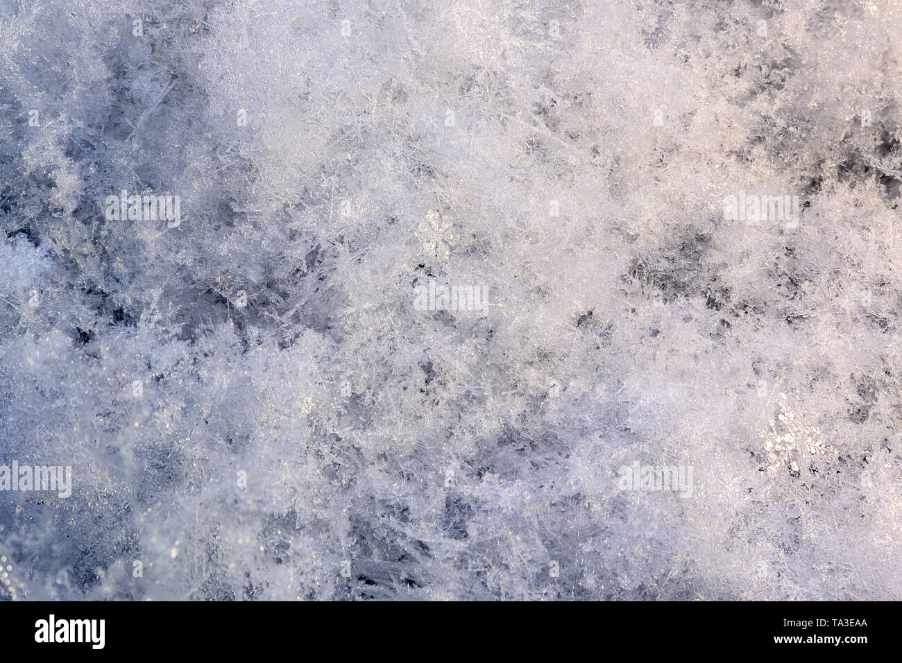 snow array with high magnification winter background. Stock Photo