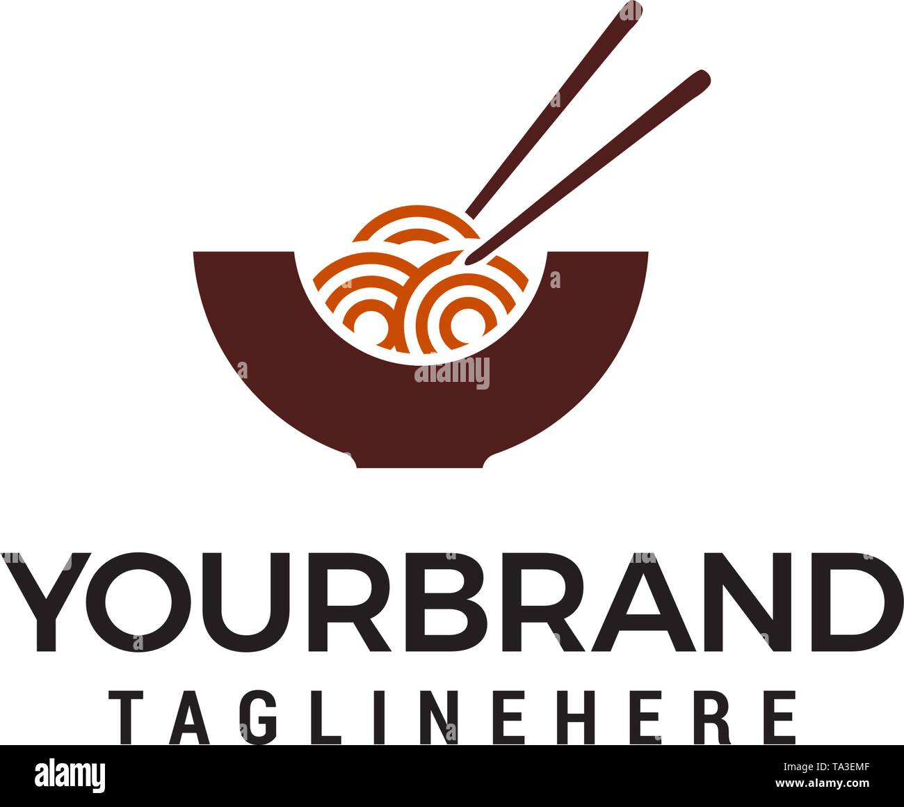 Label with noodles Stock Vector Images Alamy