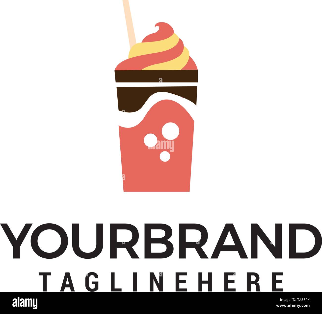 ice cream glass logo design concept template vector Stock Vector