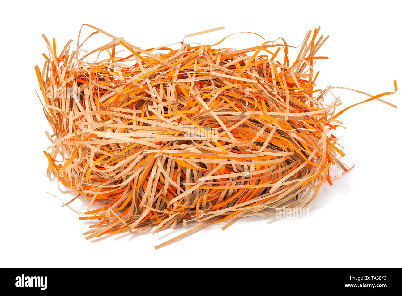 decorative orange paper straw on white background Stock Photo