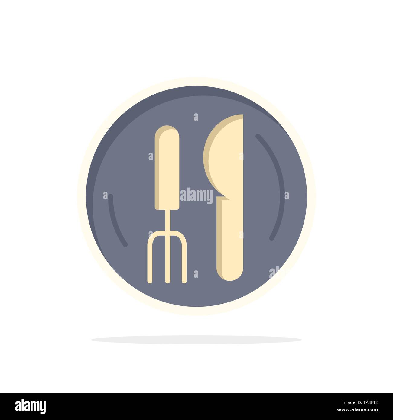 Hotel, Service, Knife, Plate Abstract Circle Background Flat color Icon Stock Vector