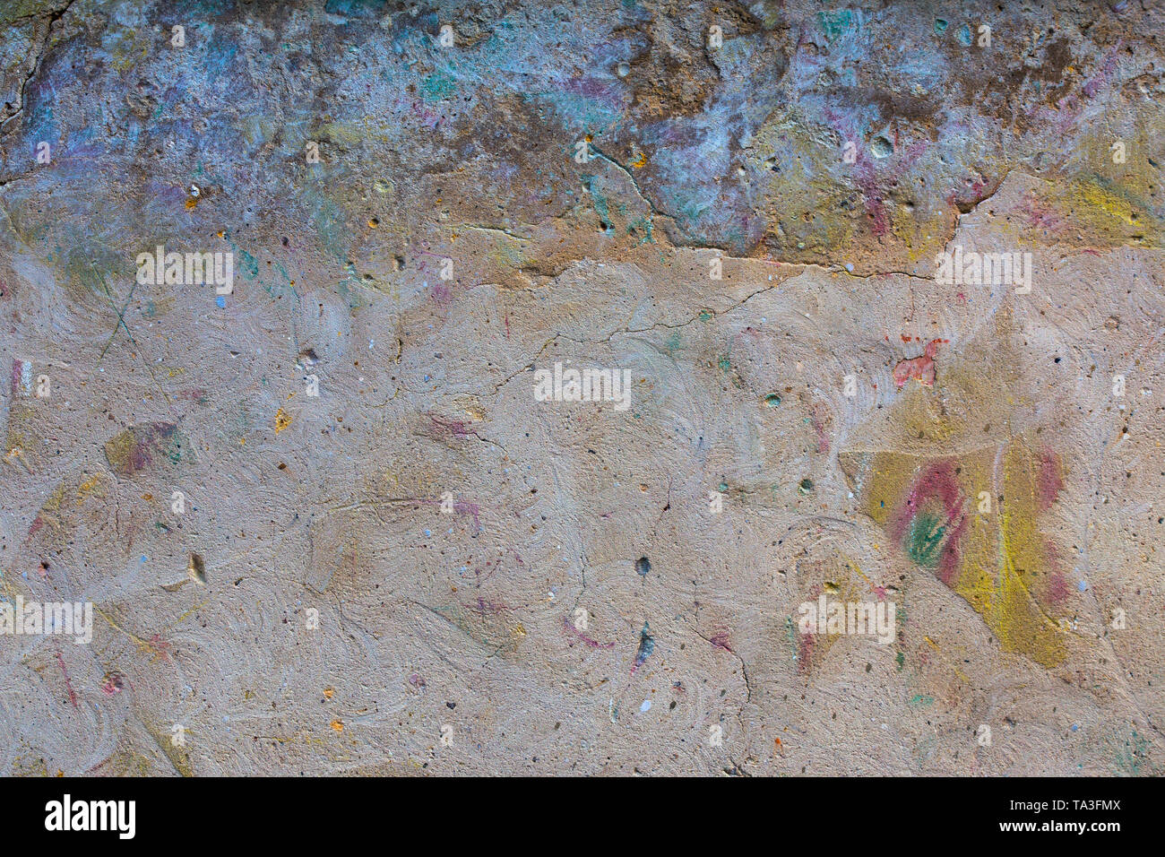 wiped graffity wall background Stock Photo