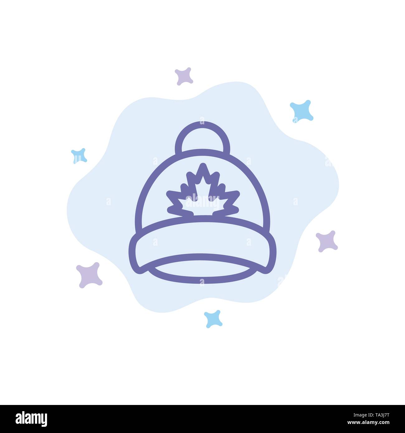 Hat, Cap, Leaf, Canada Blue Icon on Abstract Cloud Background Stock ...