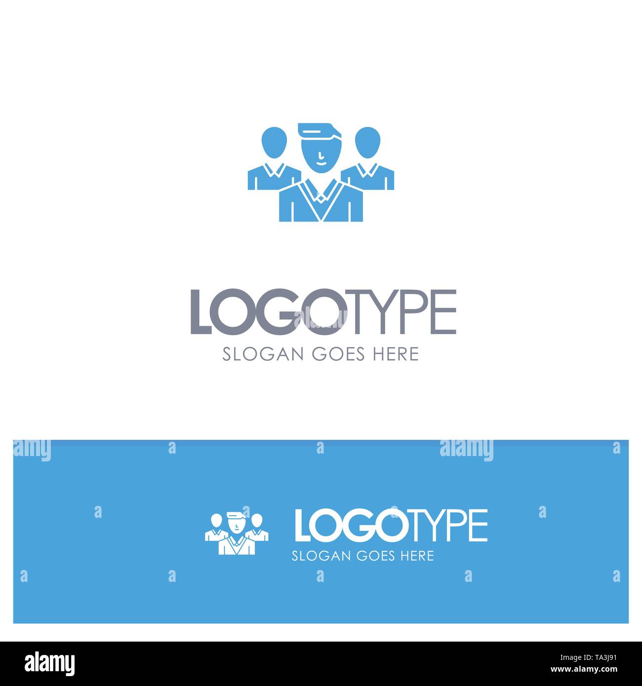 Staff, Security, Friend zone, Gang Blue Solid Logo with place for