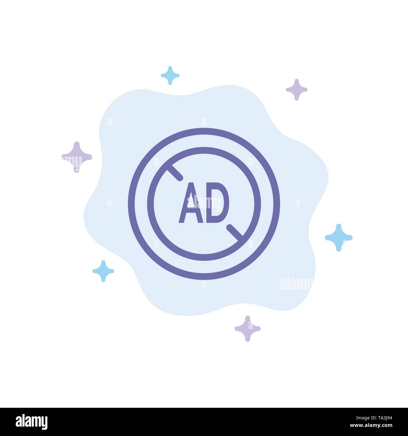 Ad, Blocker, Ad Blocker, Digital Blue Icon on Abstract Cloud Background Stock Vector