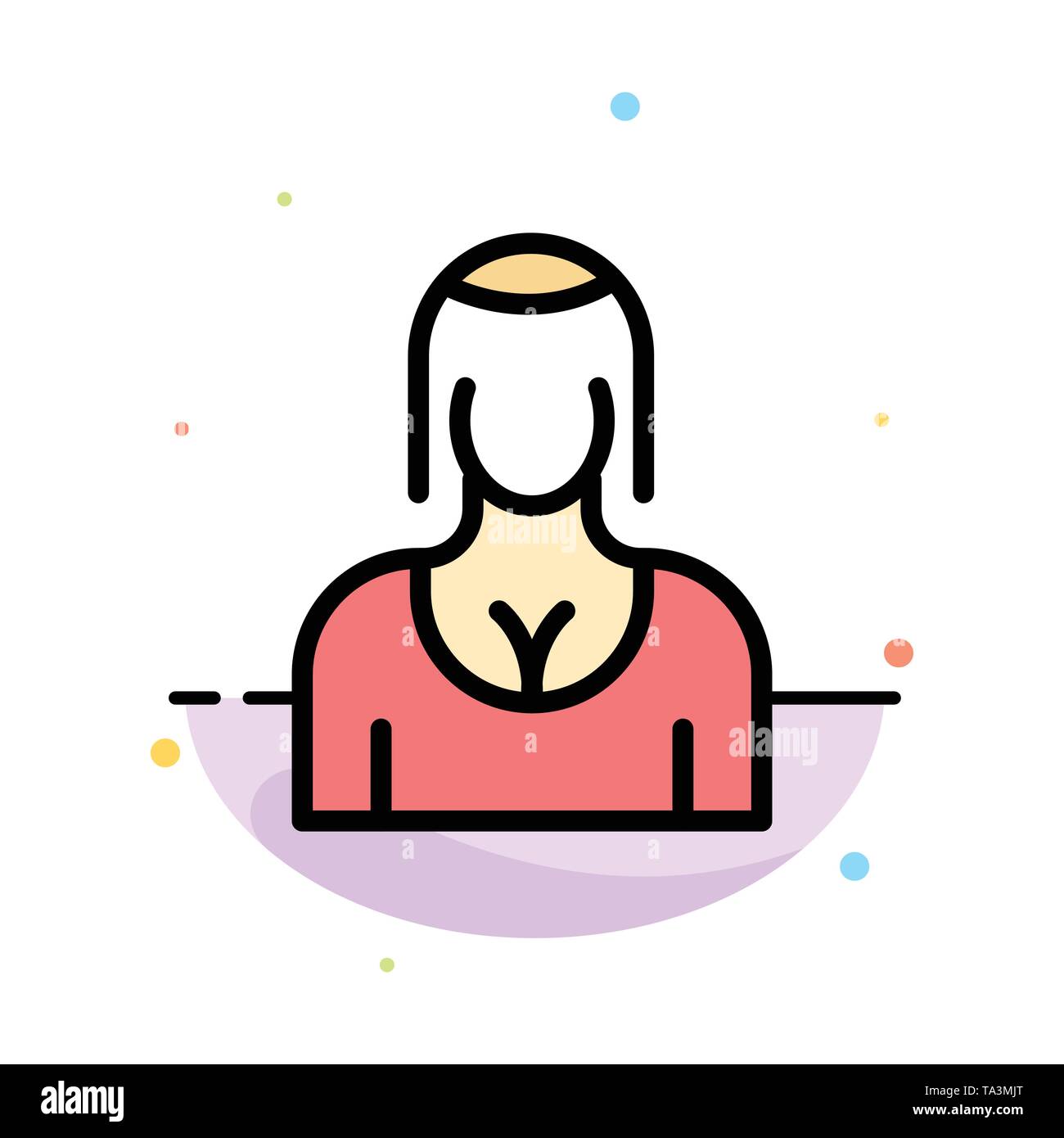Actress, Avatar, Character, Girl, Lady Abstract Flat Color Icon Template Stock Vector