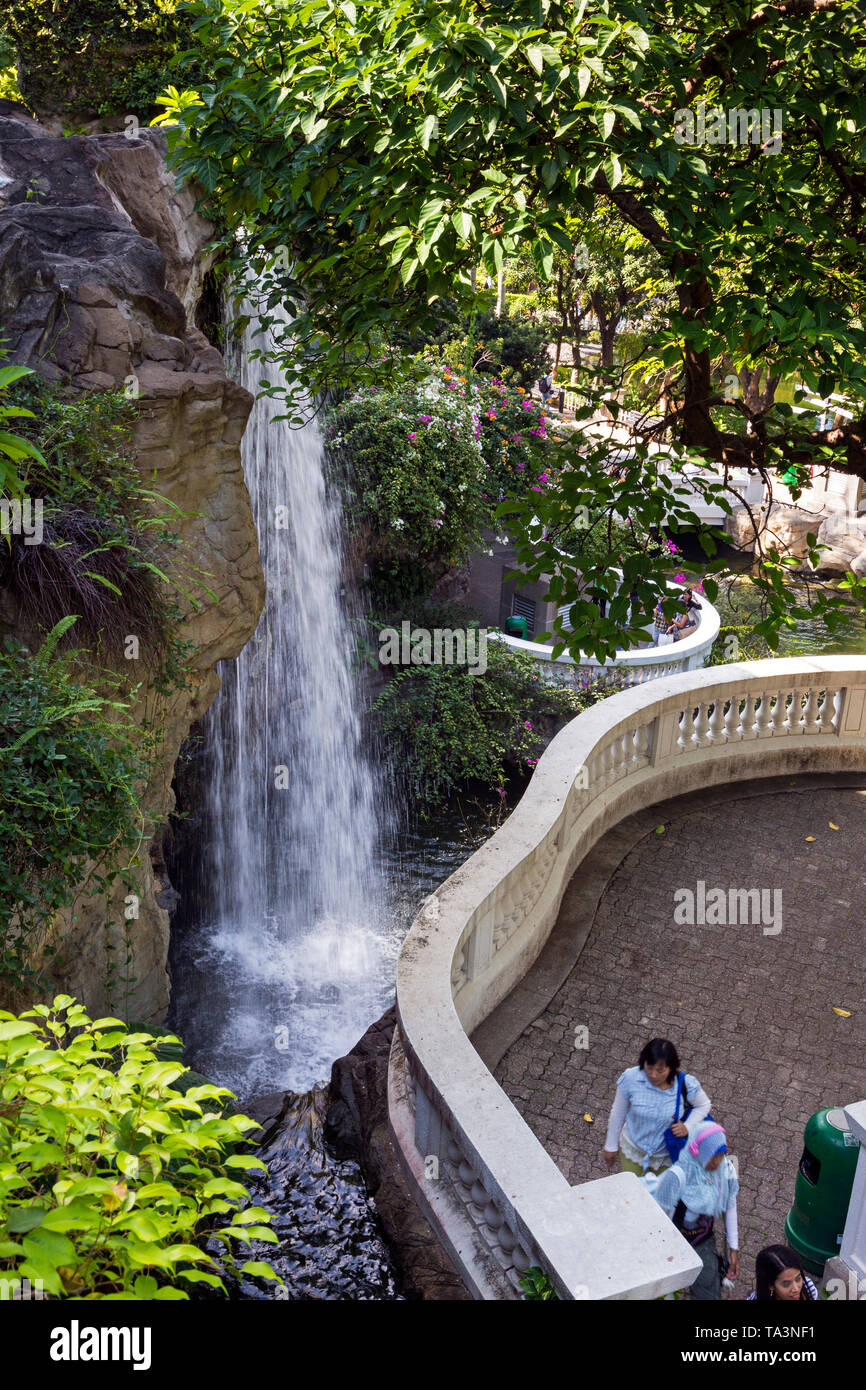 Waterfall in Hong Kong Park, Central, SAR, China Stock Photo