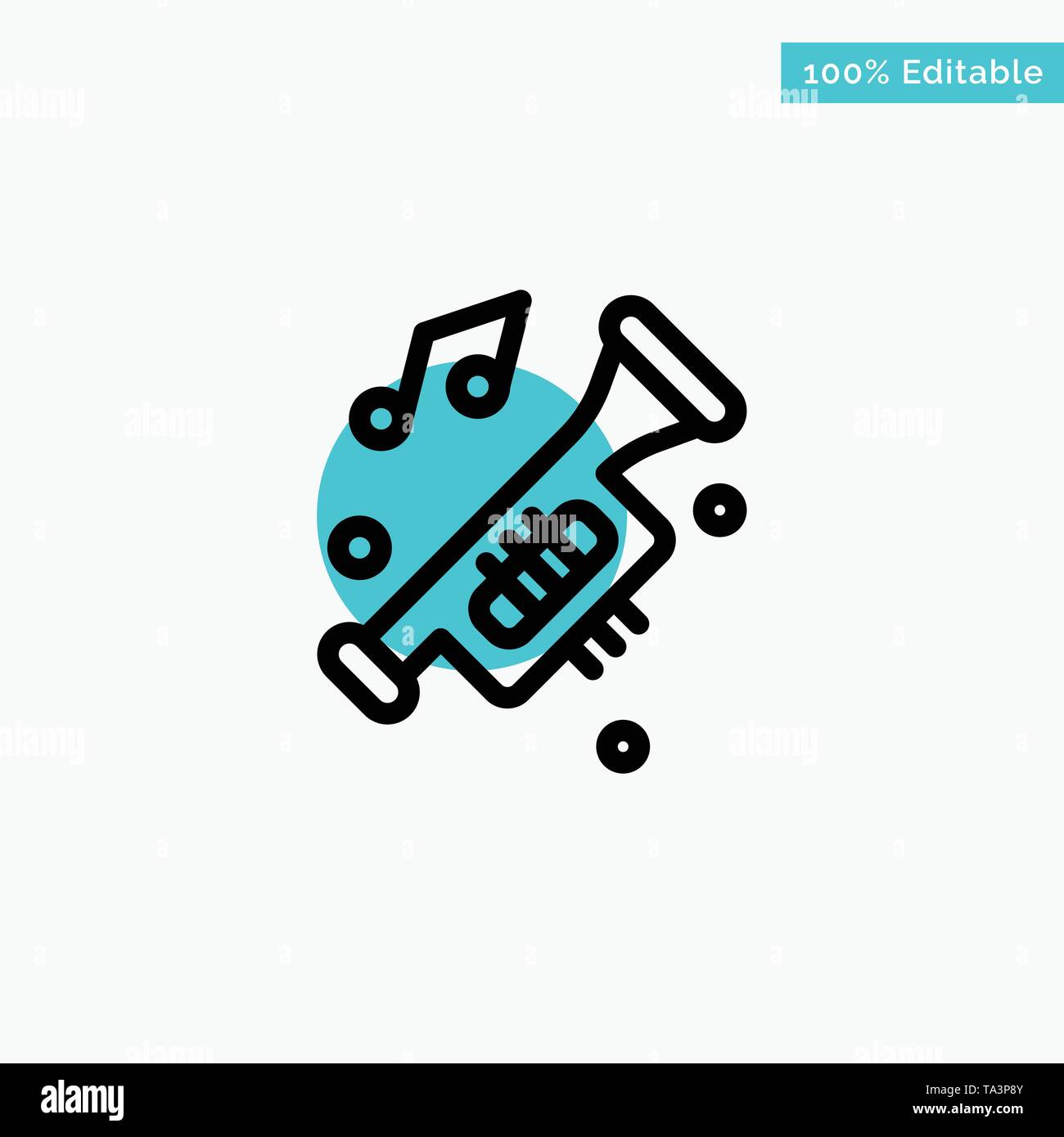 Accessories, Car, Horn, Noise, Trumpet turquoise highlight circle point