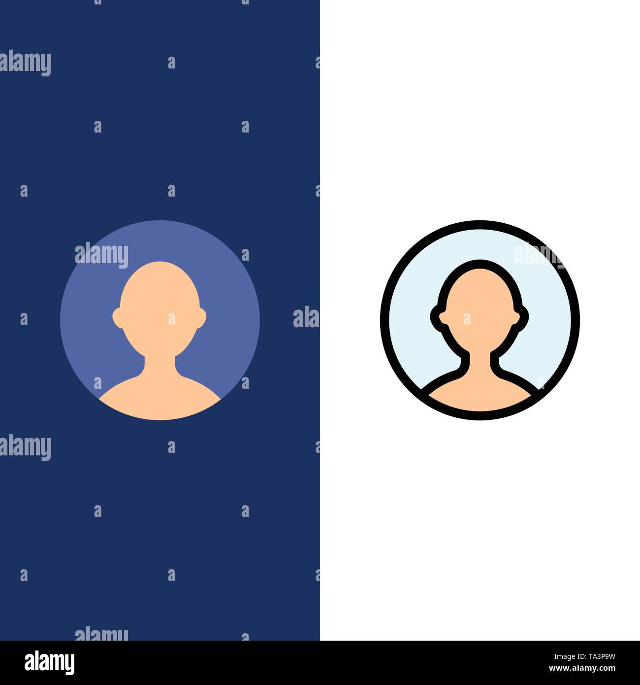 Avatar User Profile Icons Flat And Line Filled Icon Set Vector Blue Background Stock Vector Image Art Alamy