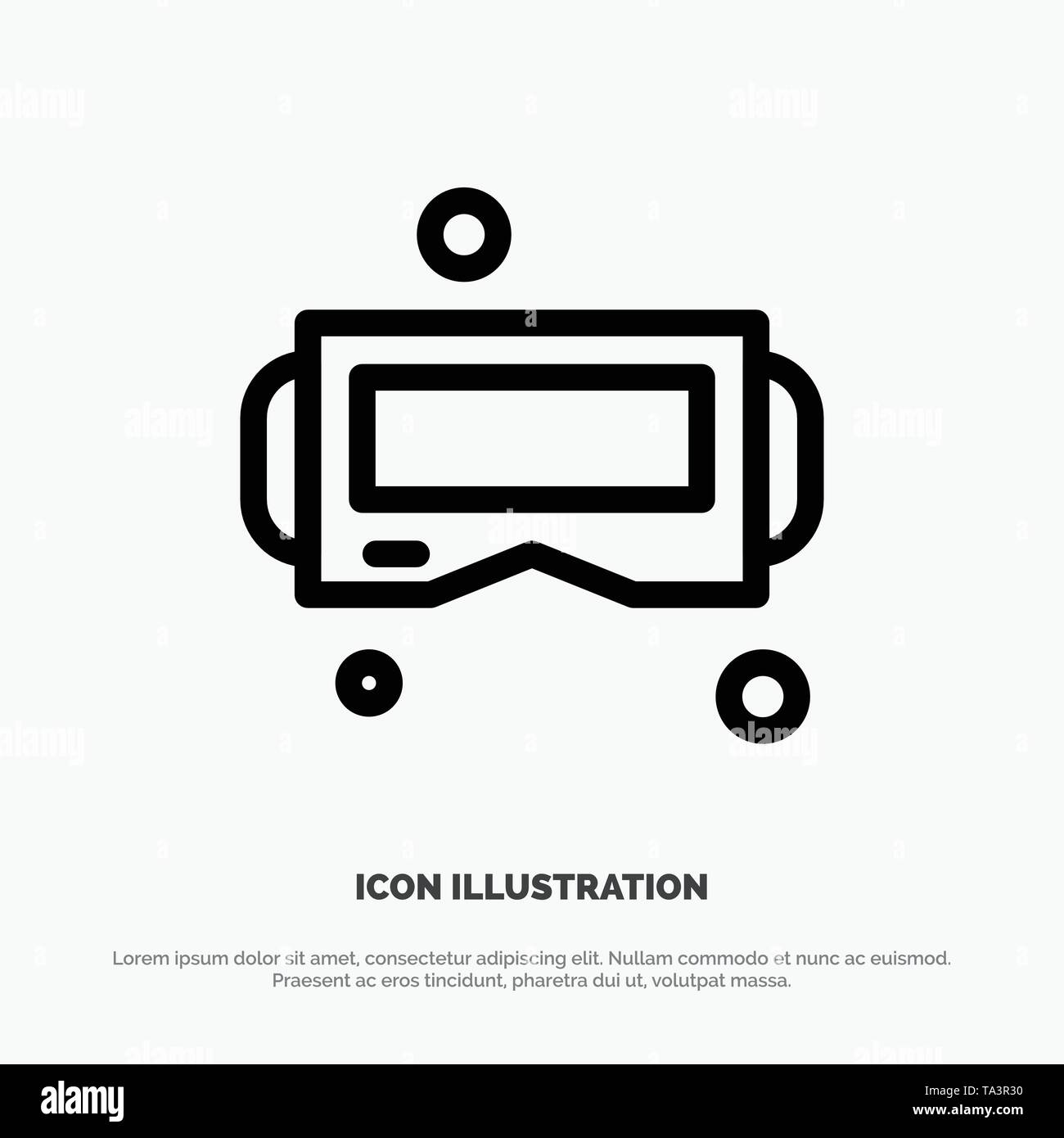 Device, Glasses, Google Glass, Smart Line Icon Vector Stock Vector