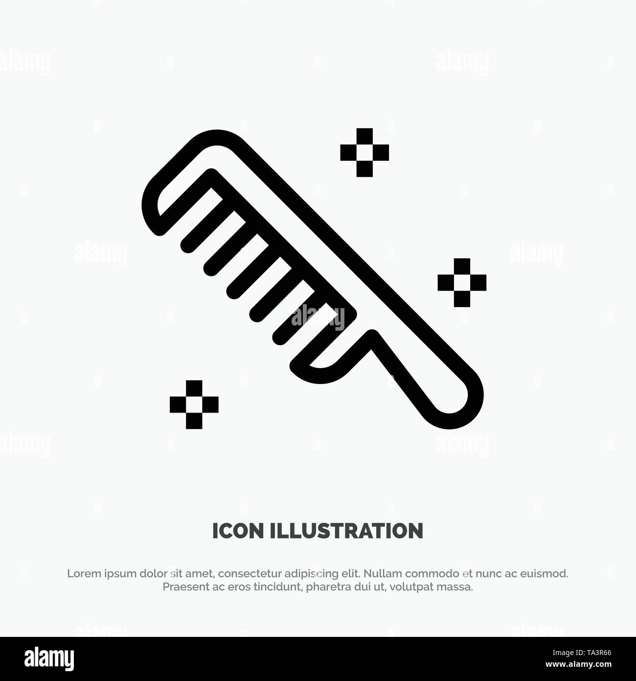 Brush, Comb, Cosmetic, Clean Line Icon Vector Stock Vector