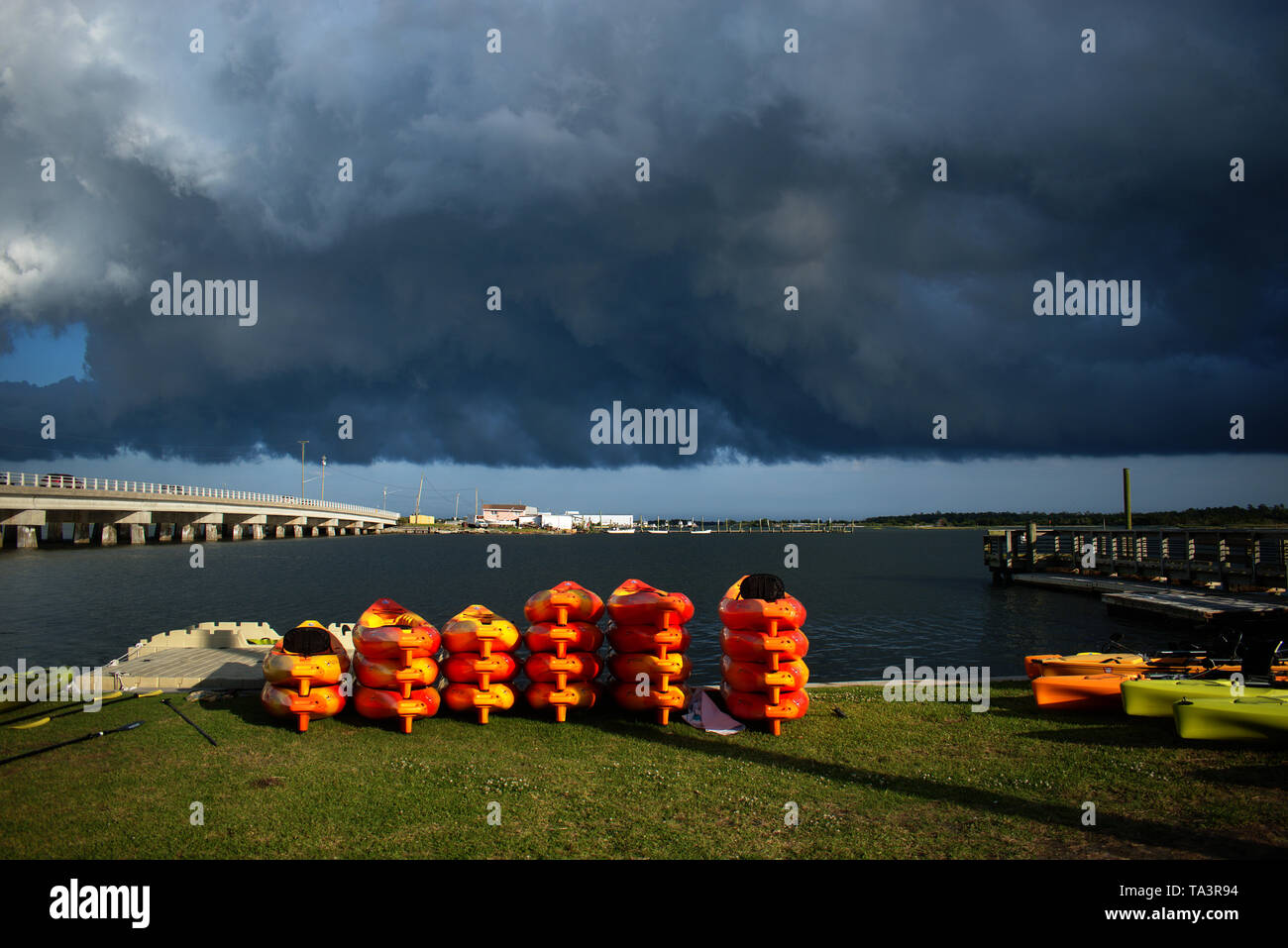 storm clouds over the inlet Stock Photo