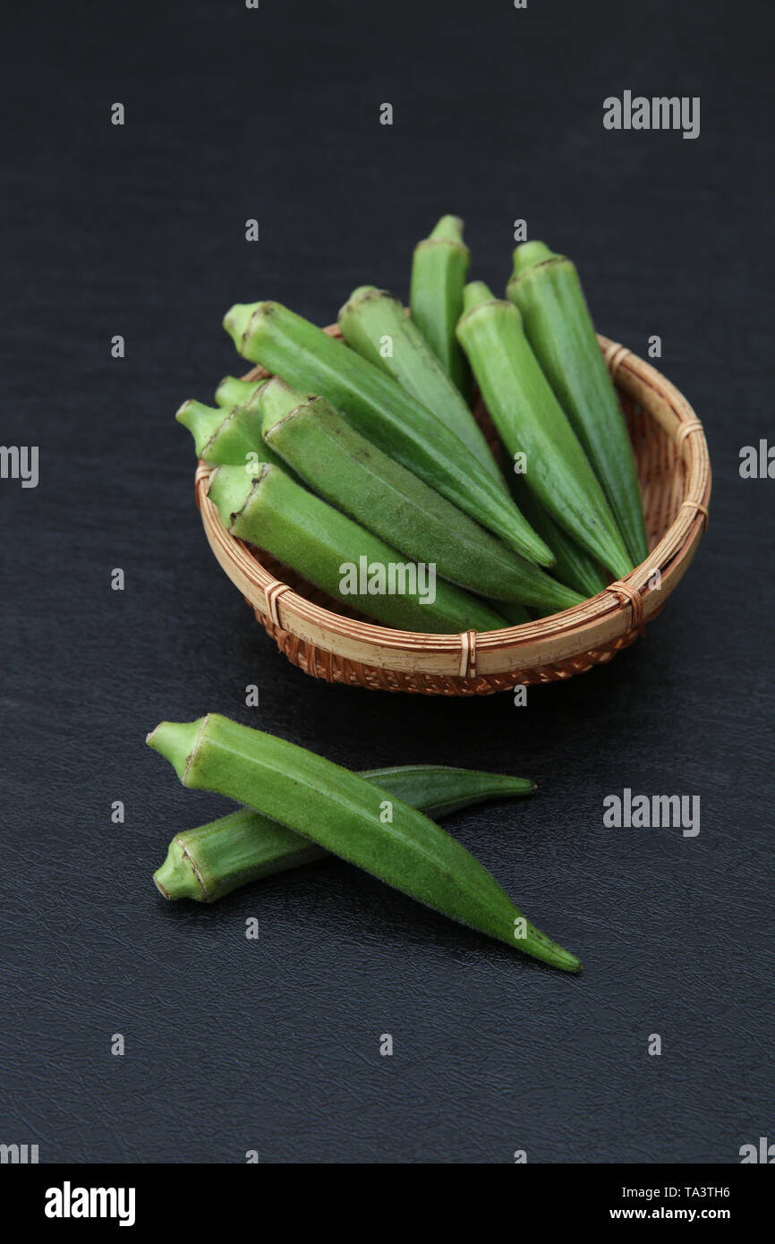 Okra (ladies' fingers) Stock Photo