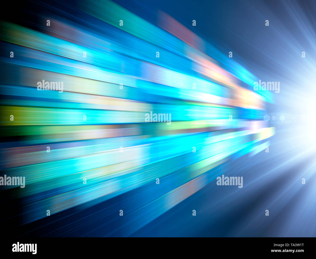Different dimension space giving out light beam Stock Photo