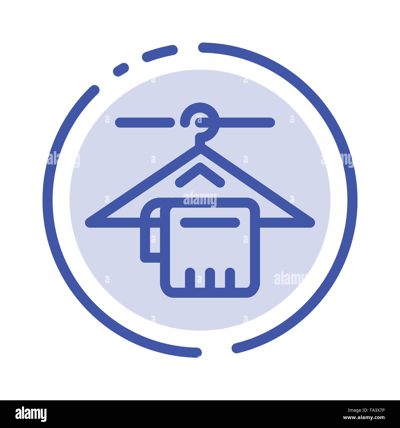 Hanger, Towel, Service, Hotel Blue Dotted Line Line Icon Stock Vector