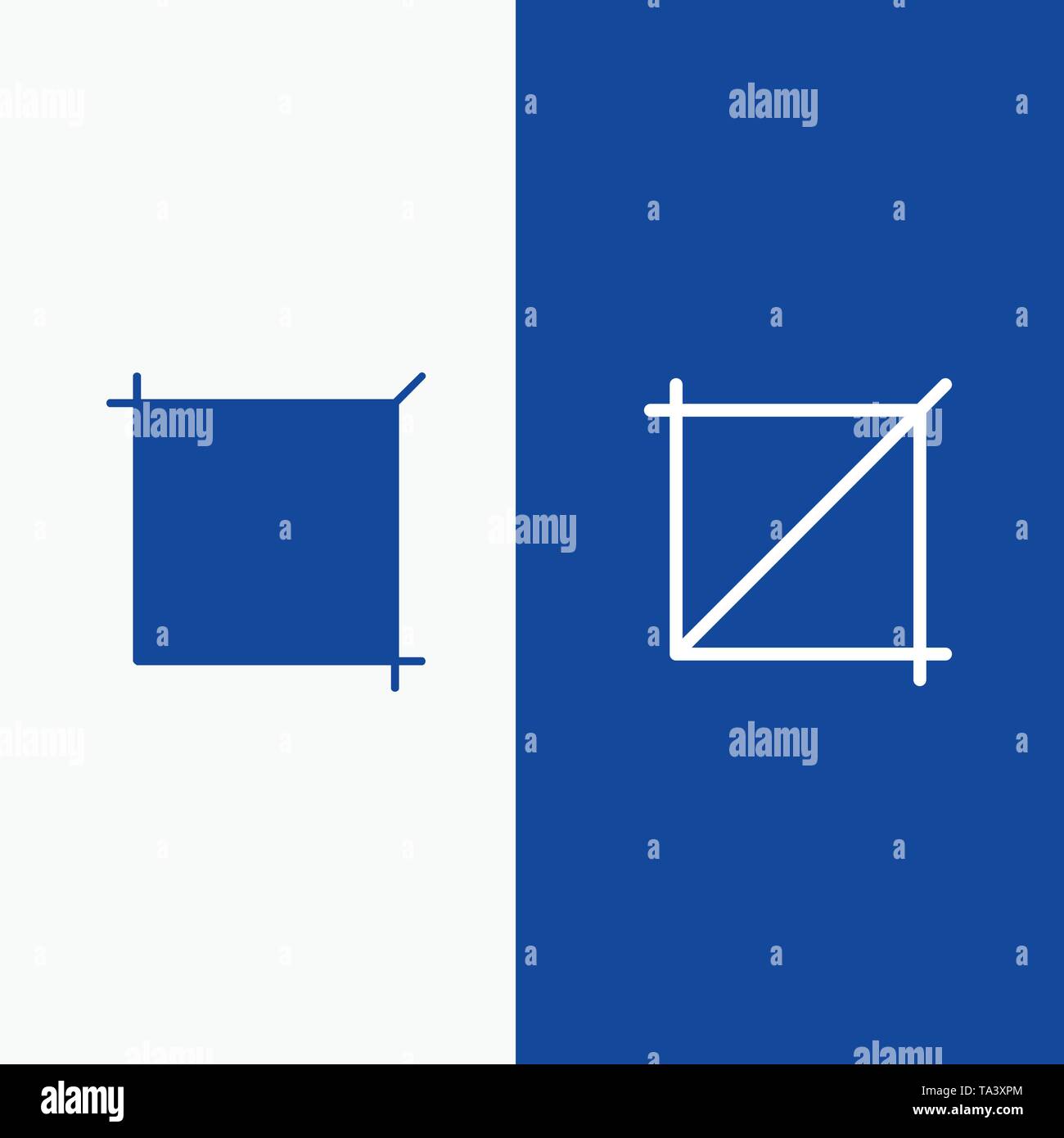 Crop Design Tool Line And Glyph Solid Icon Blue Banner Line And