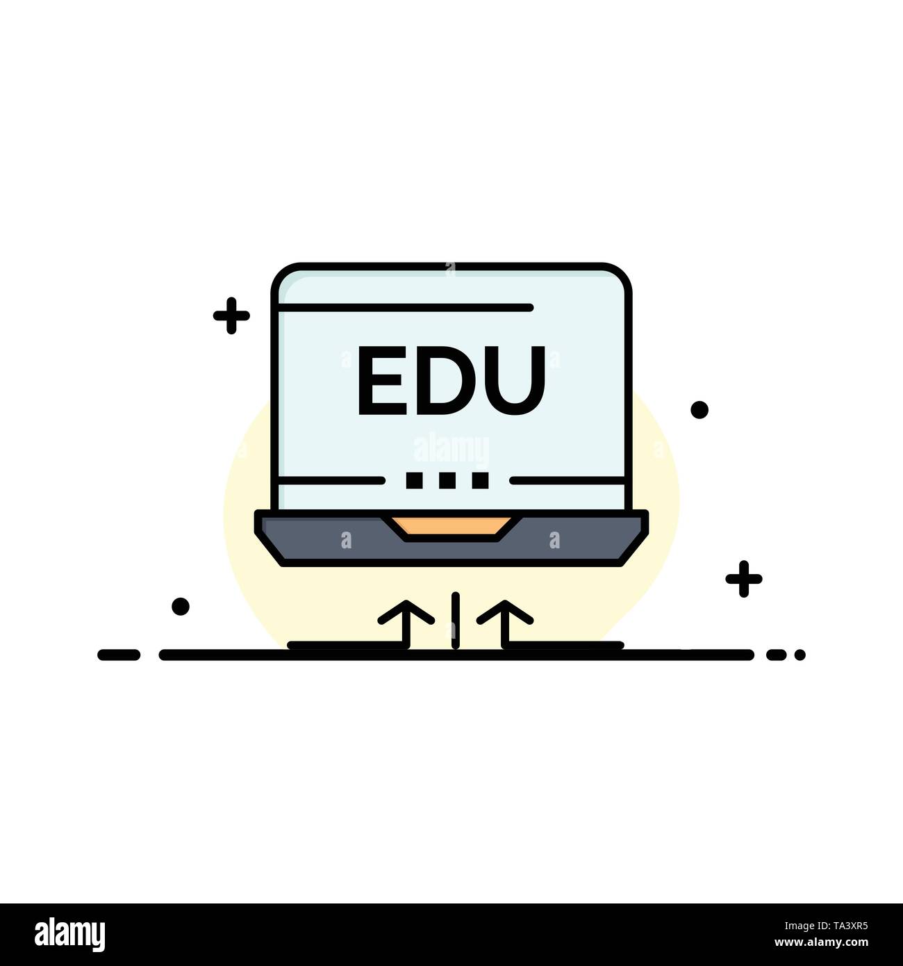 Laptop, Hardware, Arrow, Education Business Flat Line Filled Icon