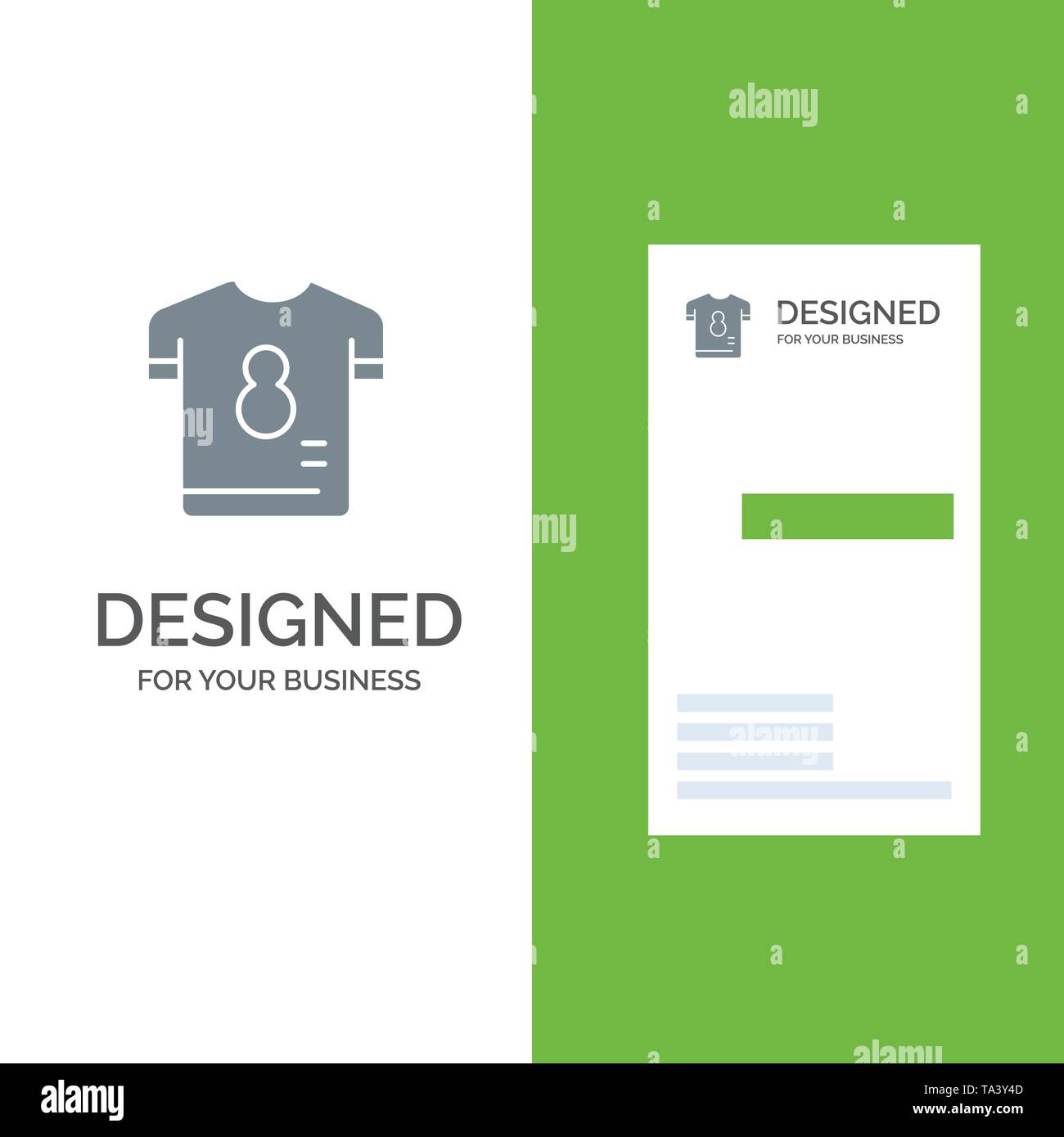 Football, Kit, Player, Shirt, Soccer Grey Logo Design and Business Card Template Stock Vector