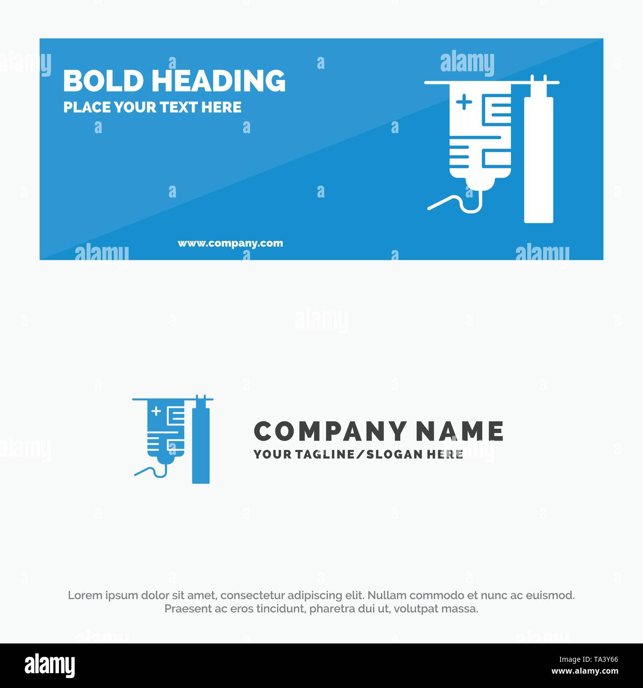 Drip Hospital Medical Treatment Solid Icon Website Banner And