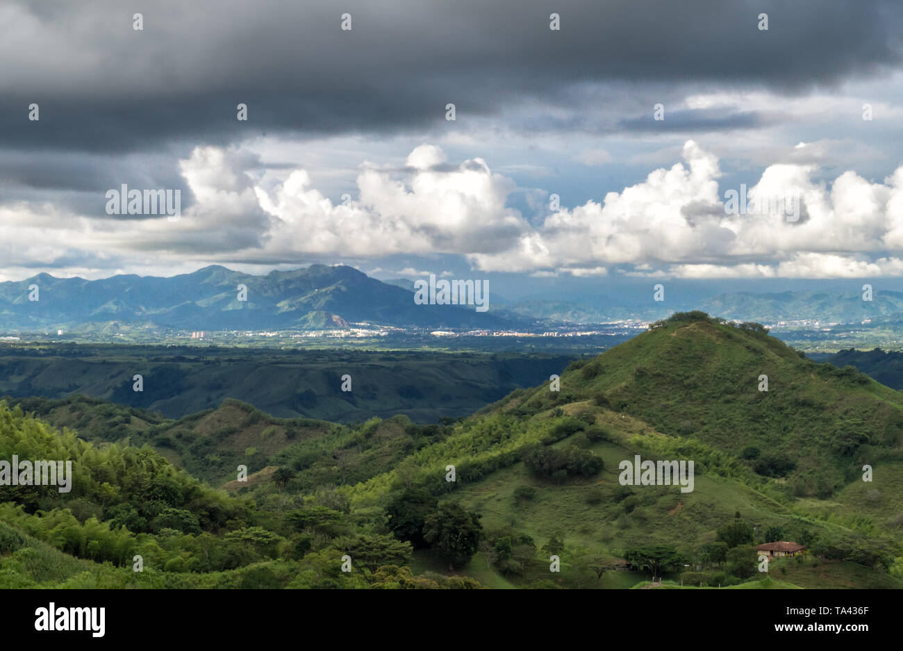 Stormy afternoon over the beautiful Cauca Valley Stock Photo