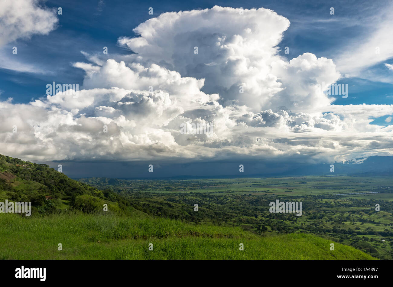 Stormy afternoon over the beautiful Cauca Valley Stock Photo