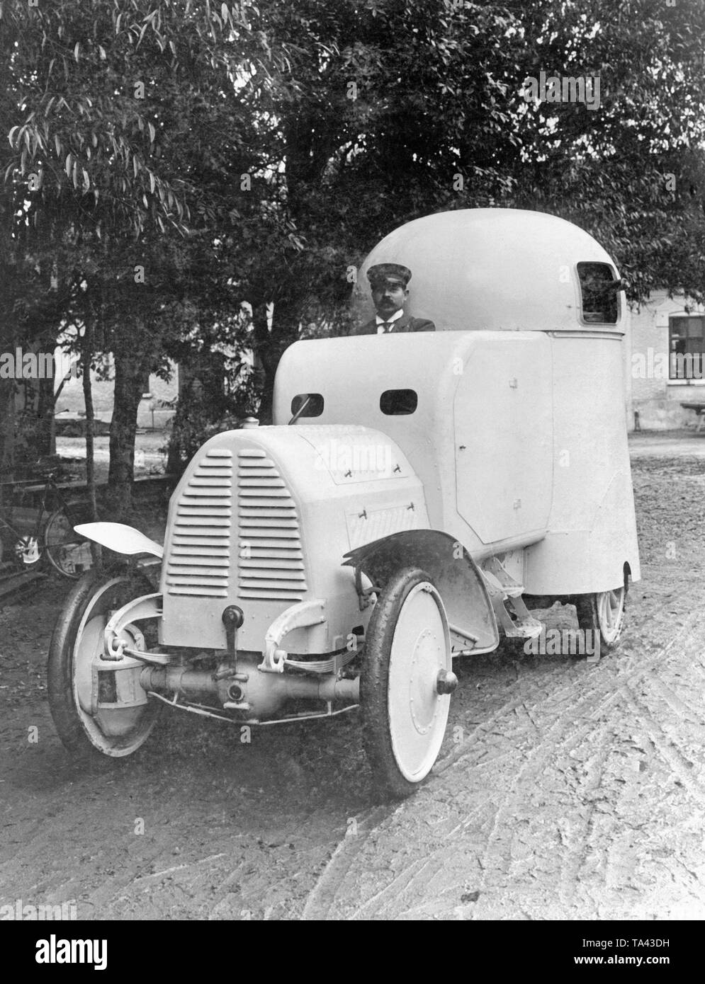 Austrian armored car from Austro-Daimler. Armored cars were developed in Austria already before the First World War, but these were never used because of the conservative attitude of the military leadership. Stock Photo