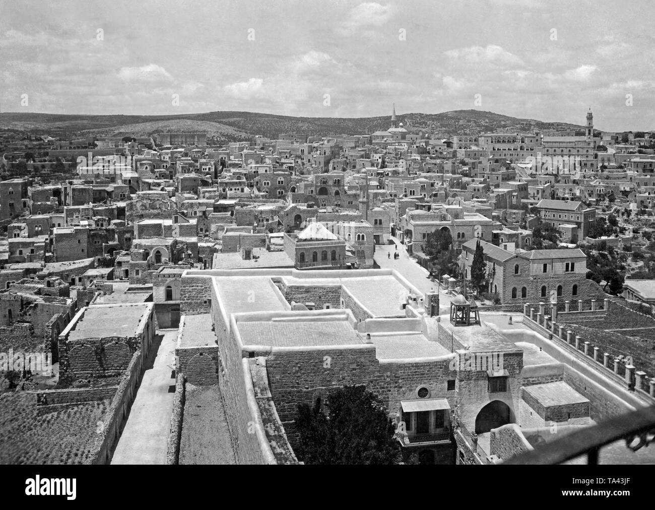 Panorama of the city of Bethlehem in the modern West Jordan Land Stock