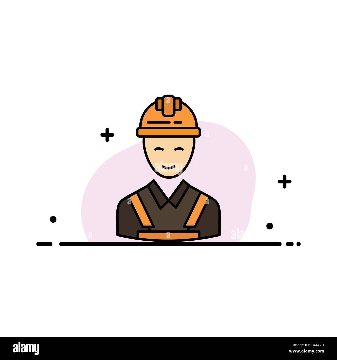 Worker Building Carpenter Construction Repair Business Flat