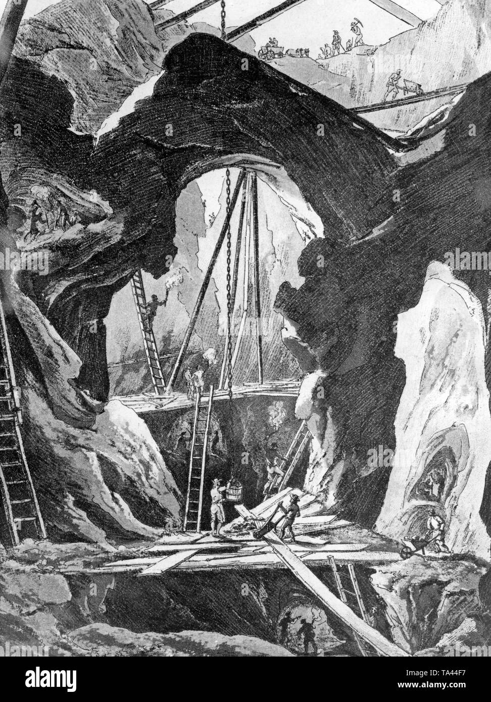 Representation of a copper mine in the Swedish Bersbo Stock Photo Alamy