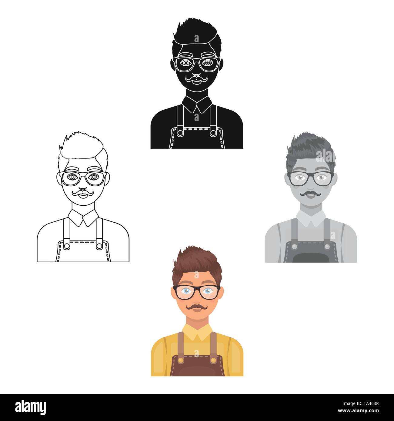Accessories Barber Barbershop Beard Beauty Cartoon Black Caucasian