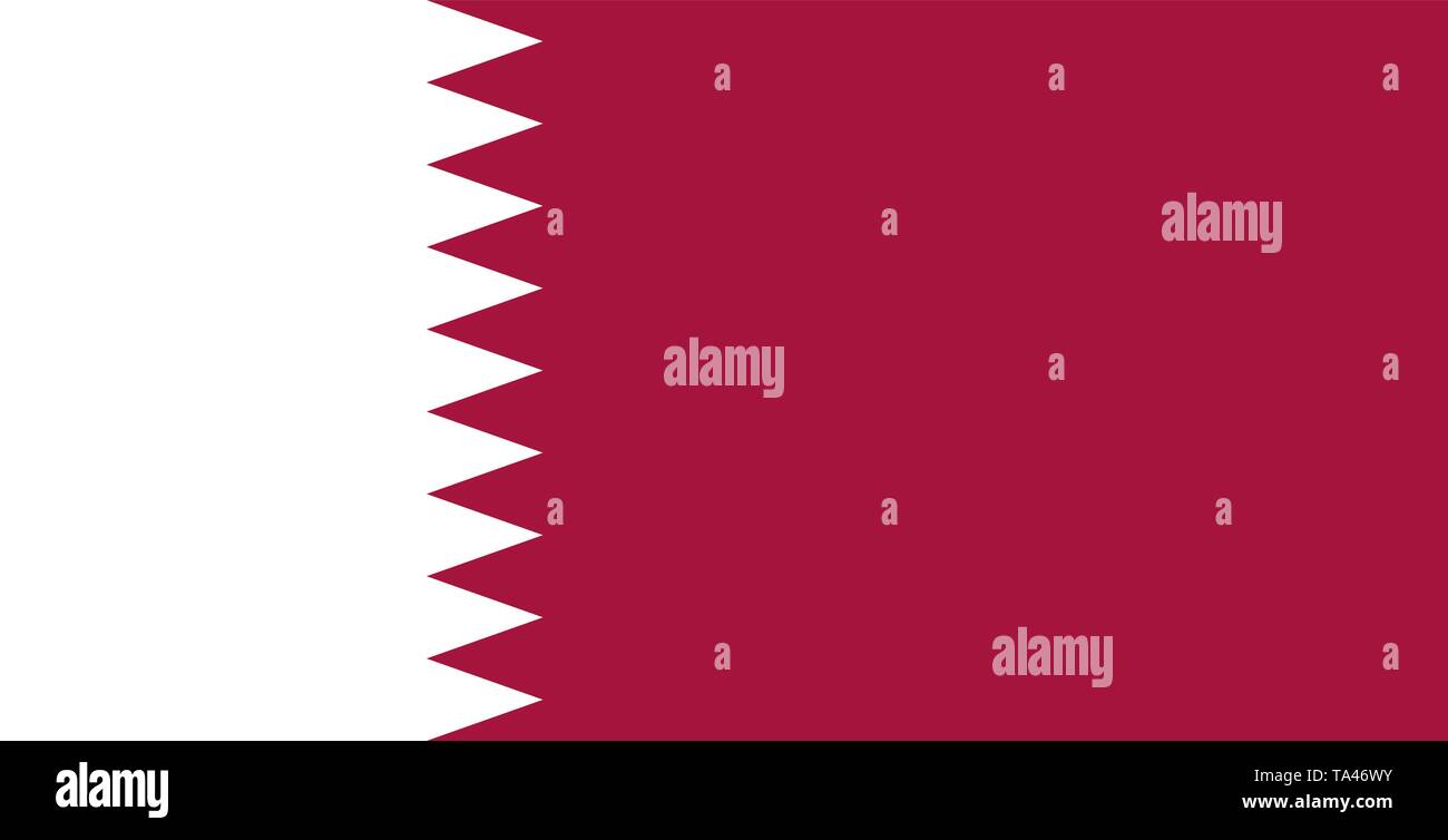 The national flag of Qatar, AlAdaam. Maroon color. Persian Gulf. Doha