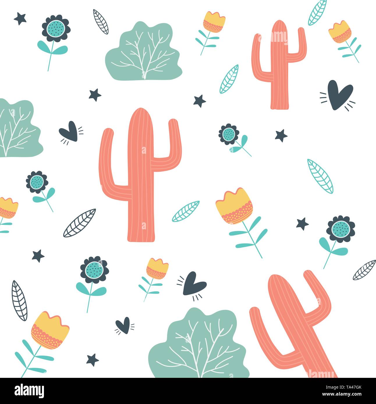 Cactus Background Design Plant Desert Nature Tropical Summer Mexico And Western Theme Vector Illustration Stock Vector Image Art Alamy