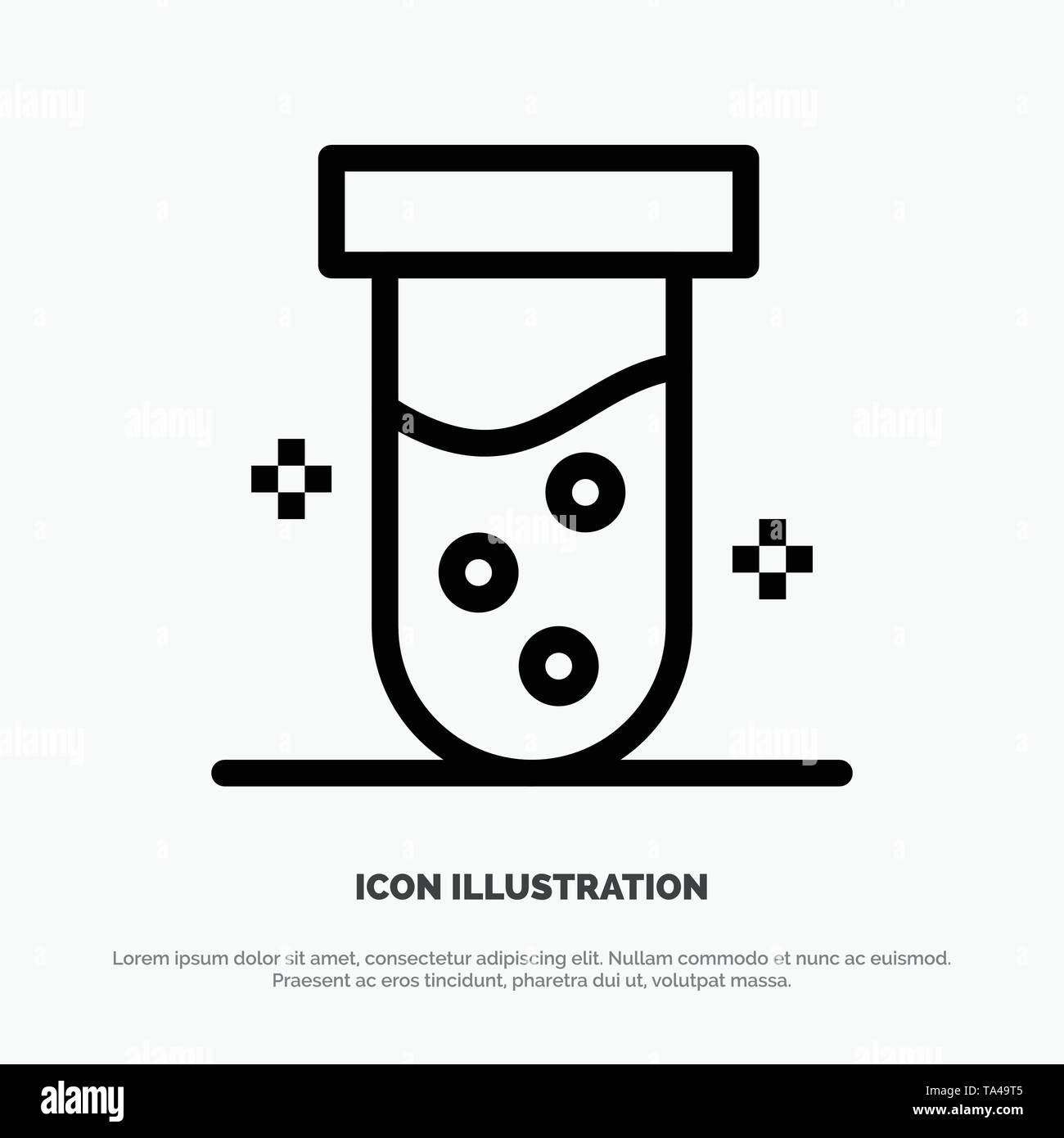 Tube, Lab, Test, Biochemistry Line Icon Vector Stock Vector Image & Art