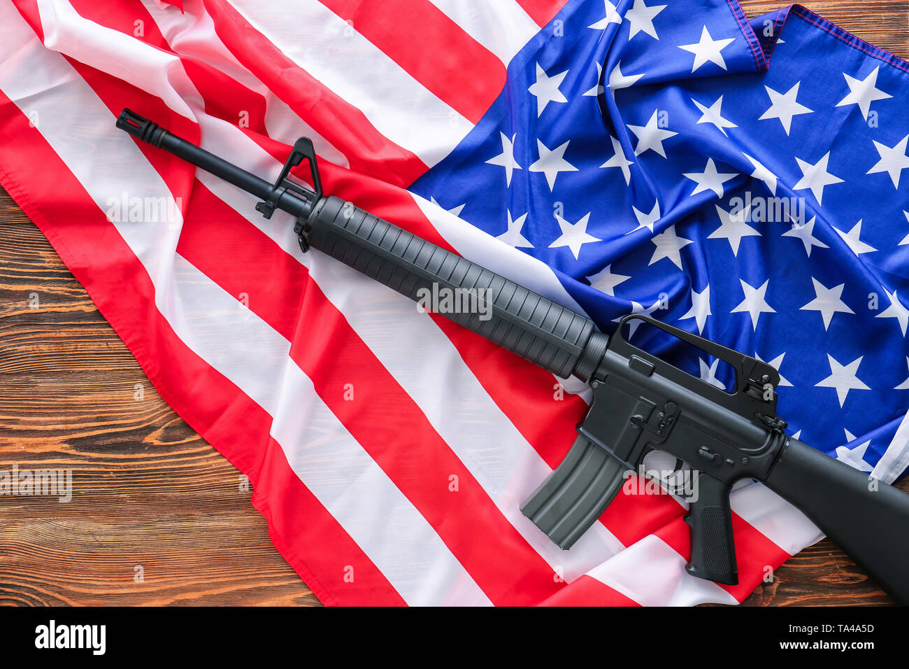 Assault rifle usa flag hi-res stock photography and images - Alamy