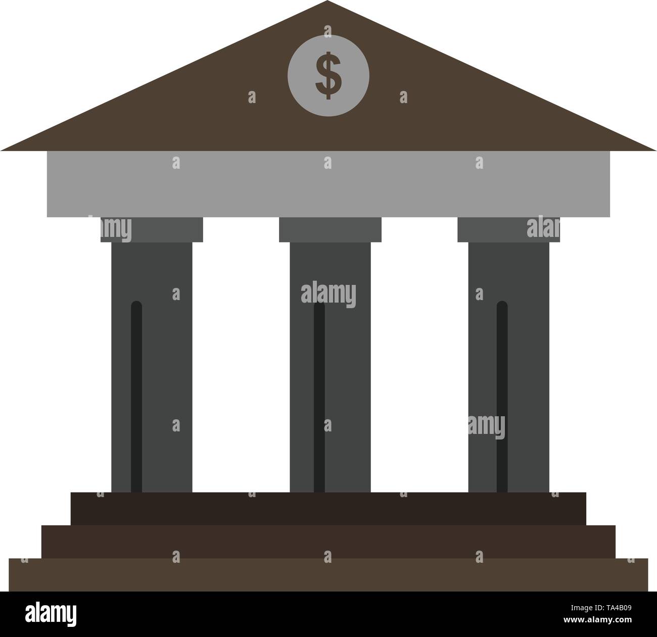 Bank Business Finance Building Money Flat Color Icon Vector