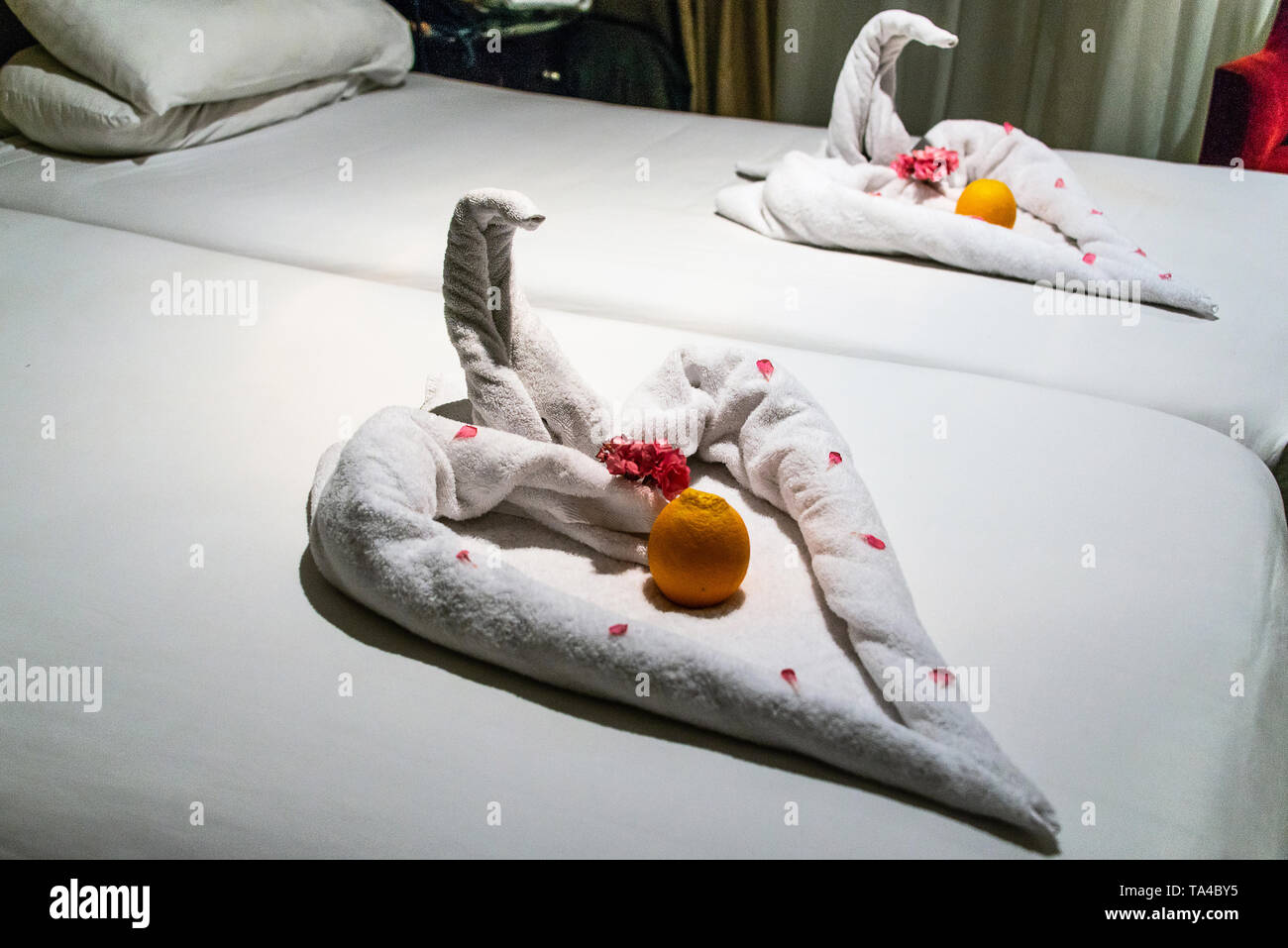 Towel Art Bed Stock Photos Towel Art Bed Stock Images Alamy