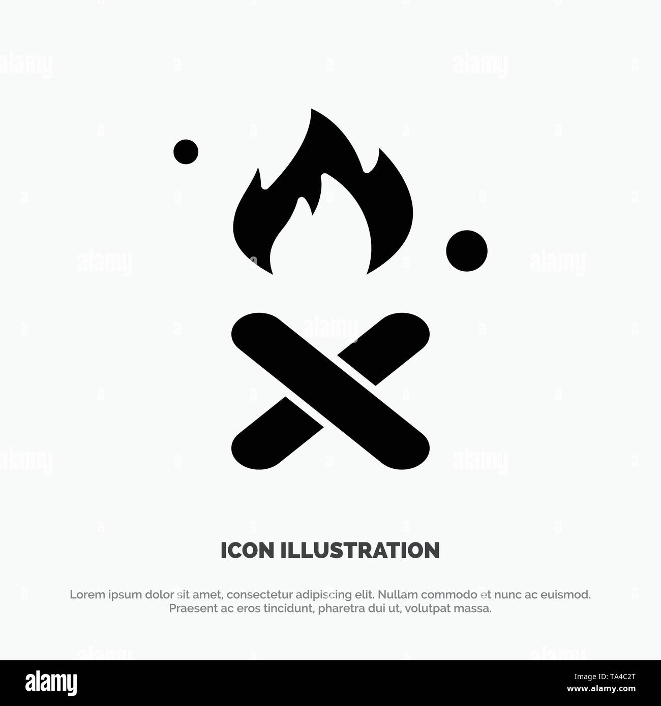 Burn, Fire, Garbage, Pollution, Smoke solid Glyph Icon vector Stock Vector