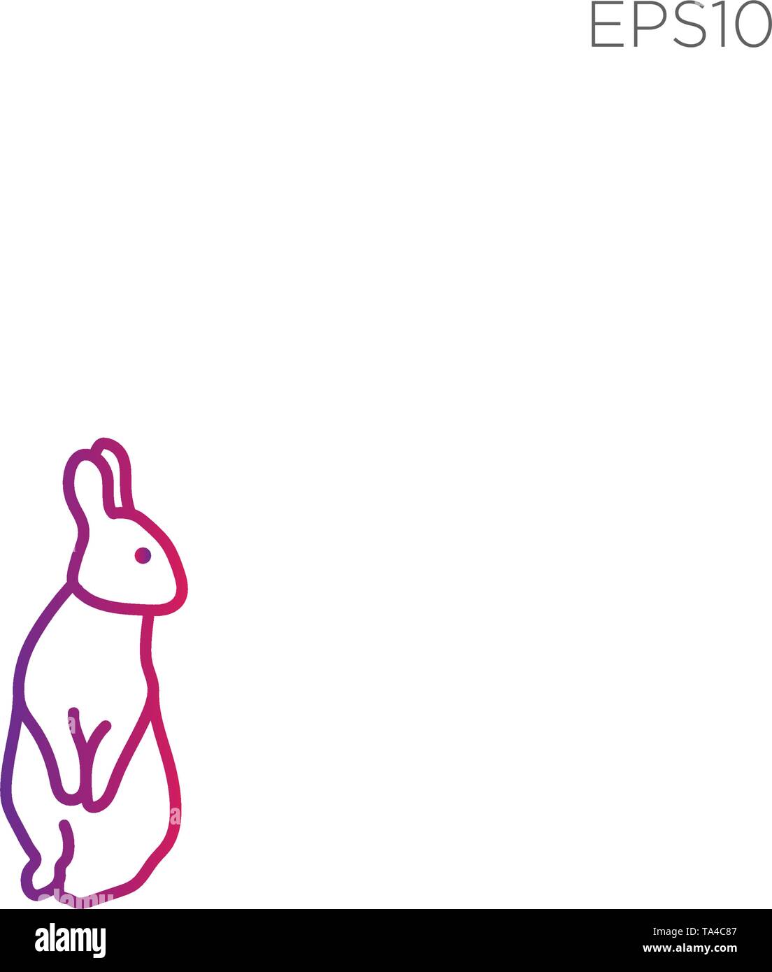 rabbit bunny logo or symbol vector illustration - vector Stock Vector