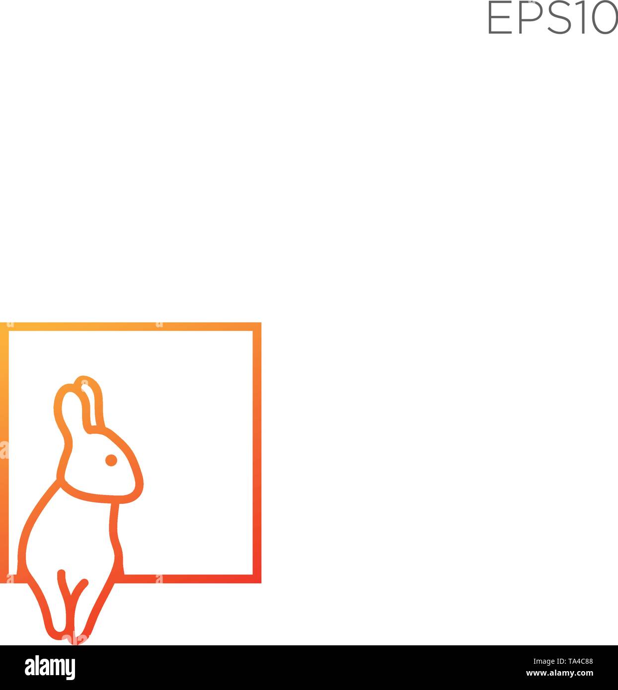 rabbit bunny logo or symbol vector illustration - vector Stock Vector