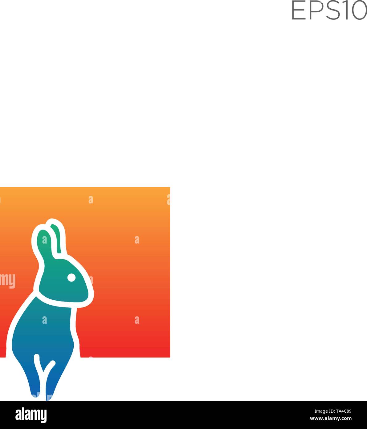 rabbit bunny logo or symbol vector illustration - vector Stock Vector