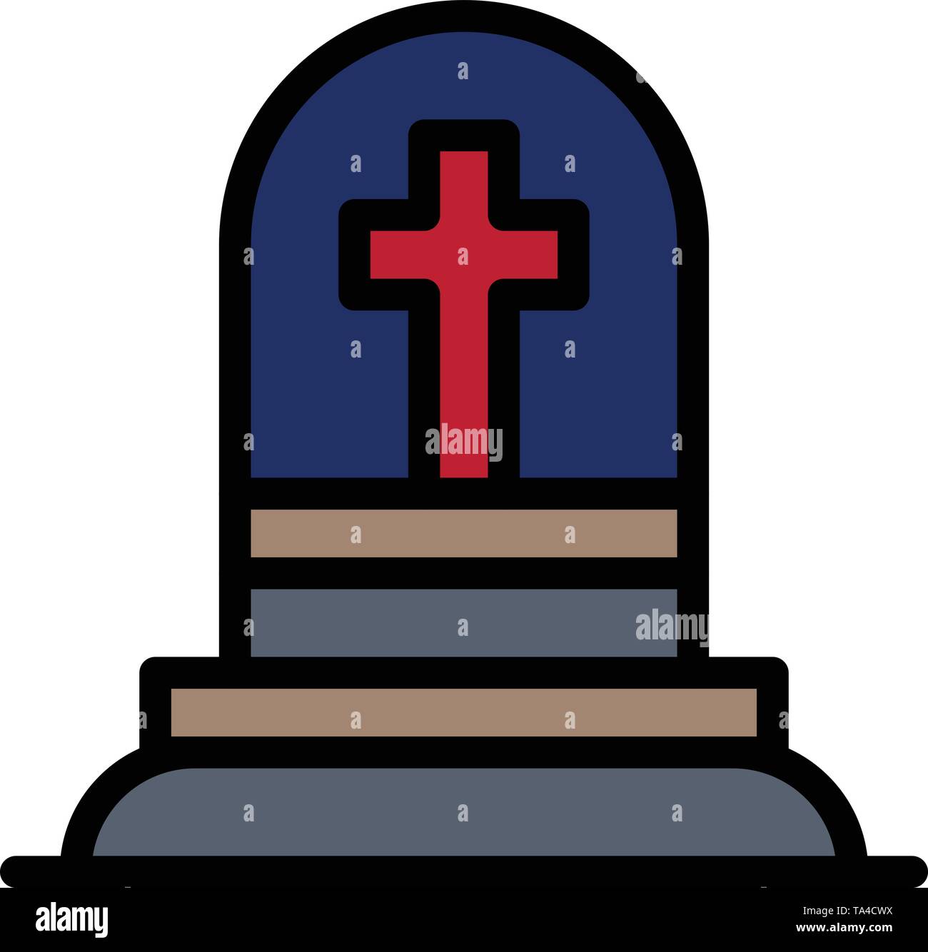 Death, Grave, Gravestone, Rip Business Logo Template. Flat Color Stock Vector