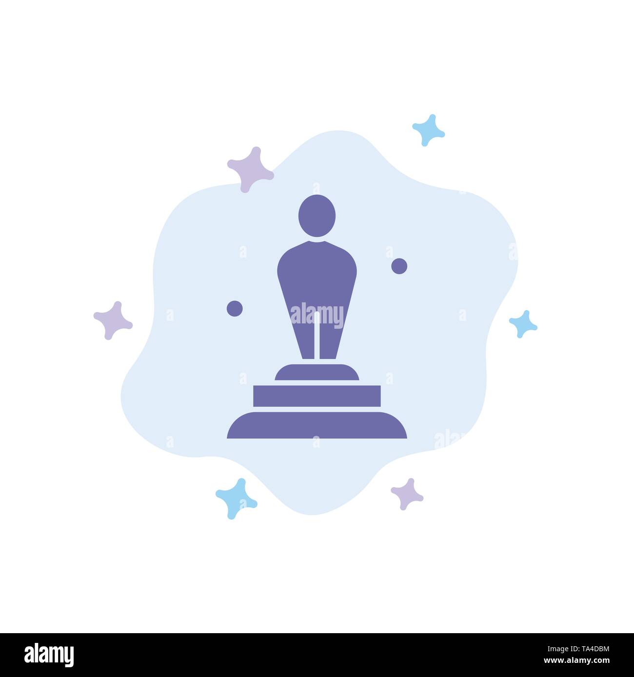 Academy, Award, Oscar, Statue, Trophy Blue Icon on Abstract Cloud Background Stock Vector